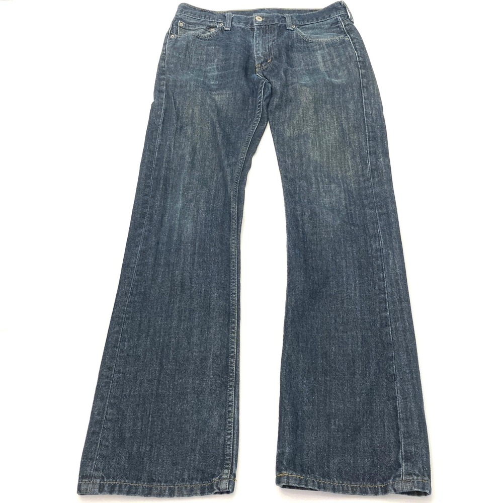Levi's 527 Slim Bootcut Jeans Mens 33x34 Blue Denim 100% Cotton Distressed